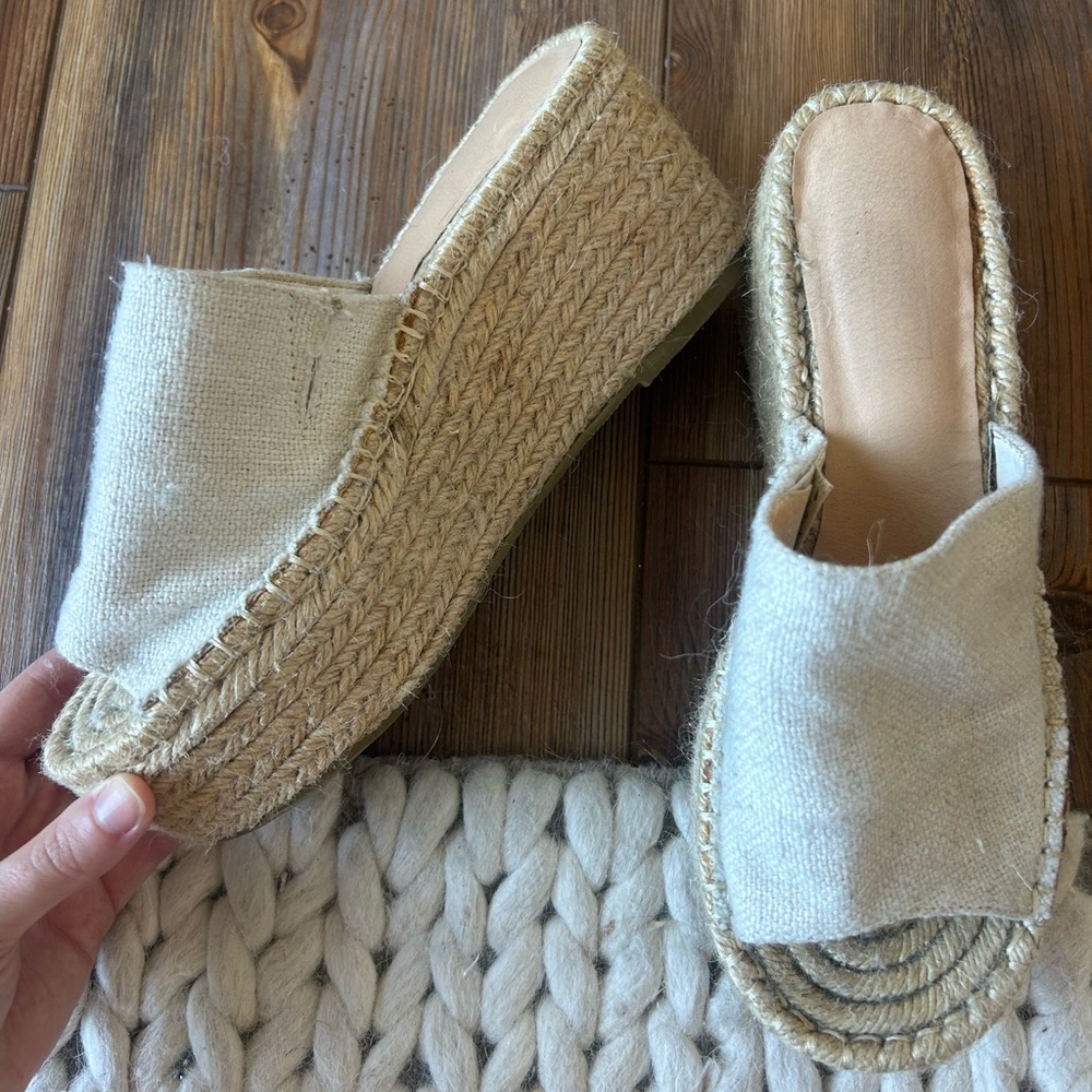 Princess Polly Cream Espadrille Wedges